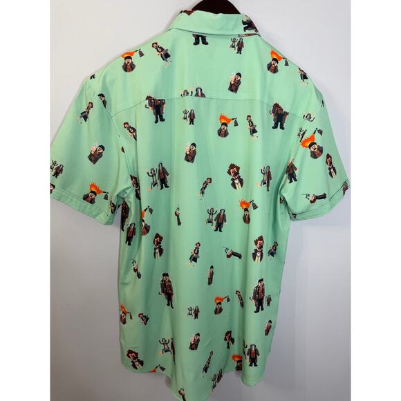 RSVLTS Home Alone "Wet Bandits" KUNUFLEX Short Sleeve Shirt Men's L Green - Picture 9 of 9